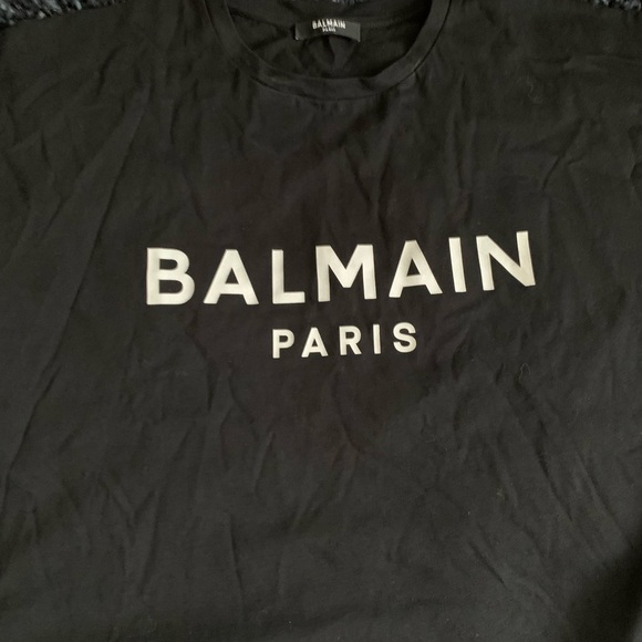 Balmain logo print crop T-shirt - Picture 2 of 6